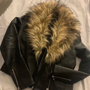 Forever 21 fur moto jacket